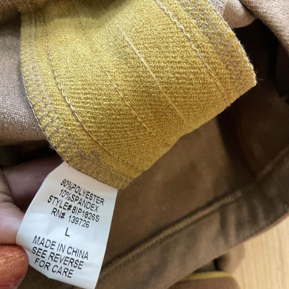 Wild Honey Taupe Jeggings Pants Size Large Zipper Leg Stripe Accent New - Picture 7 of 10